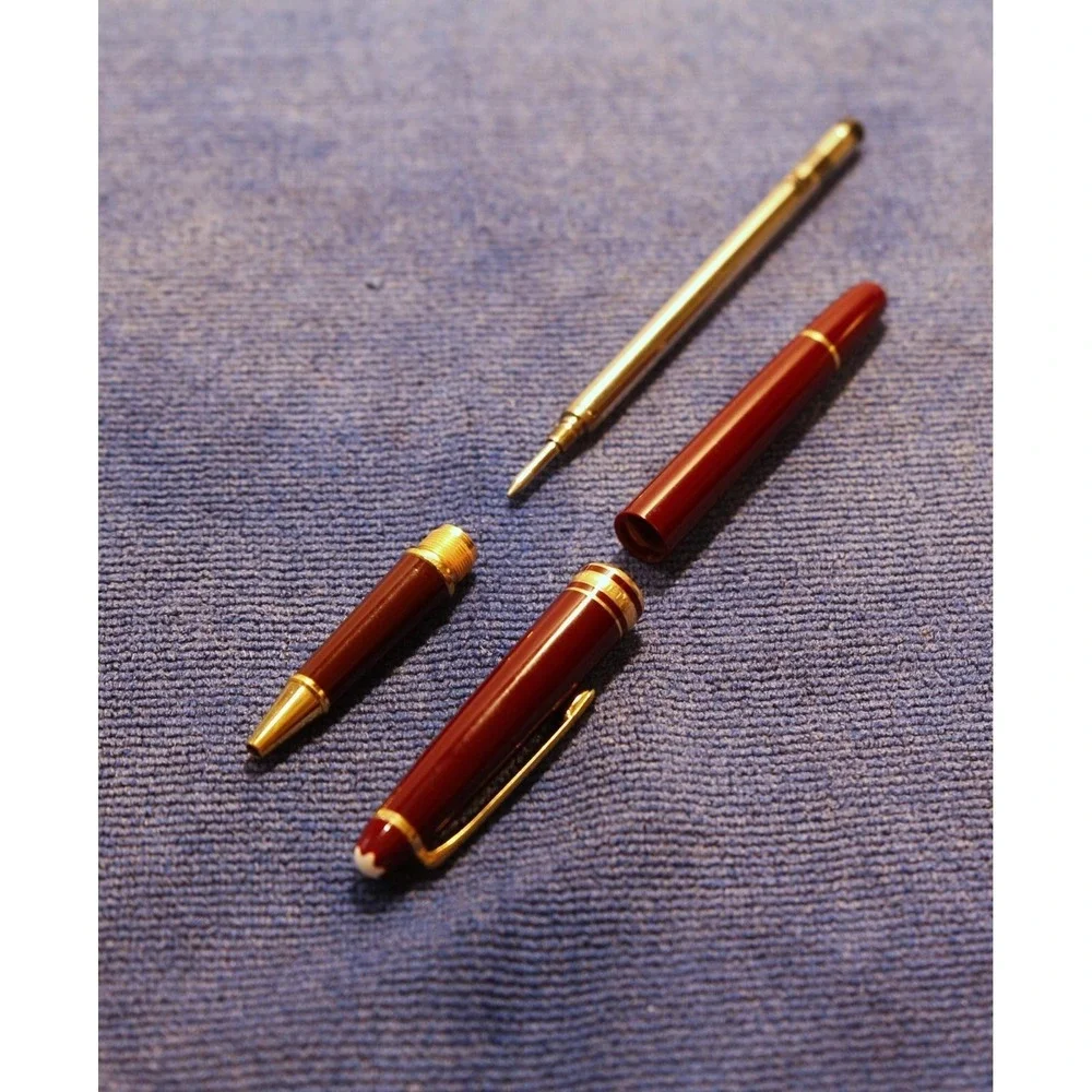 VTG Montblanc Meisterstuck Burgundy Set of 3 Fountain Pen-Ballpoint pen-Pencil